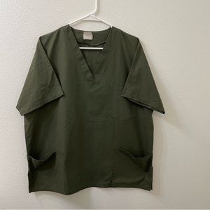 American global nurse scrubs olive green large